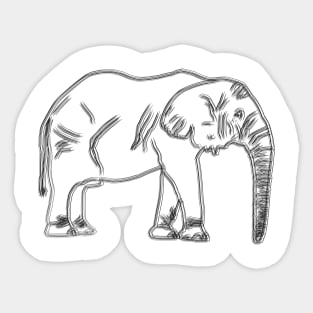 Minimalist Elephant Drawing Sticker